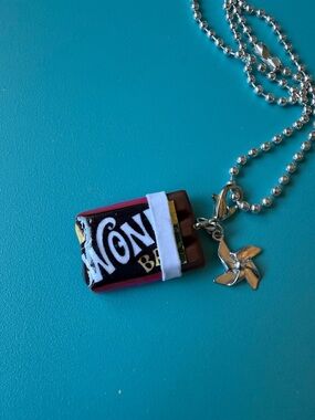 Willy Wonka Chocolate Bar Necklace Charm